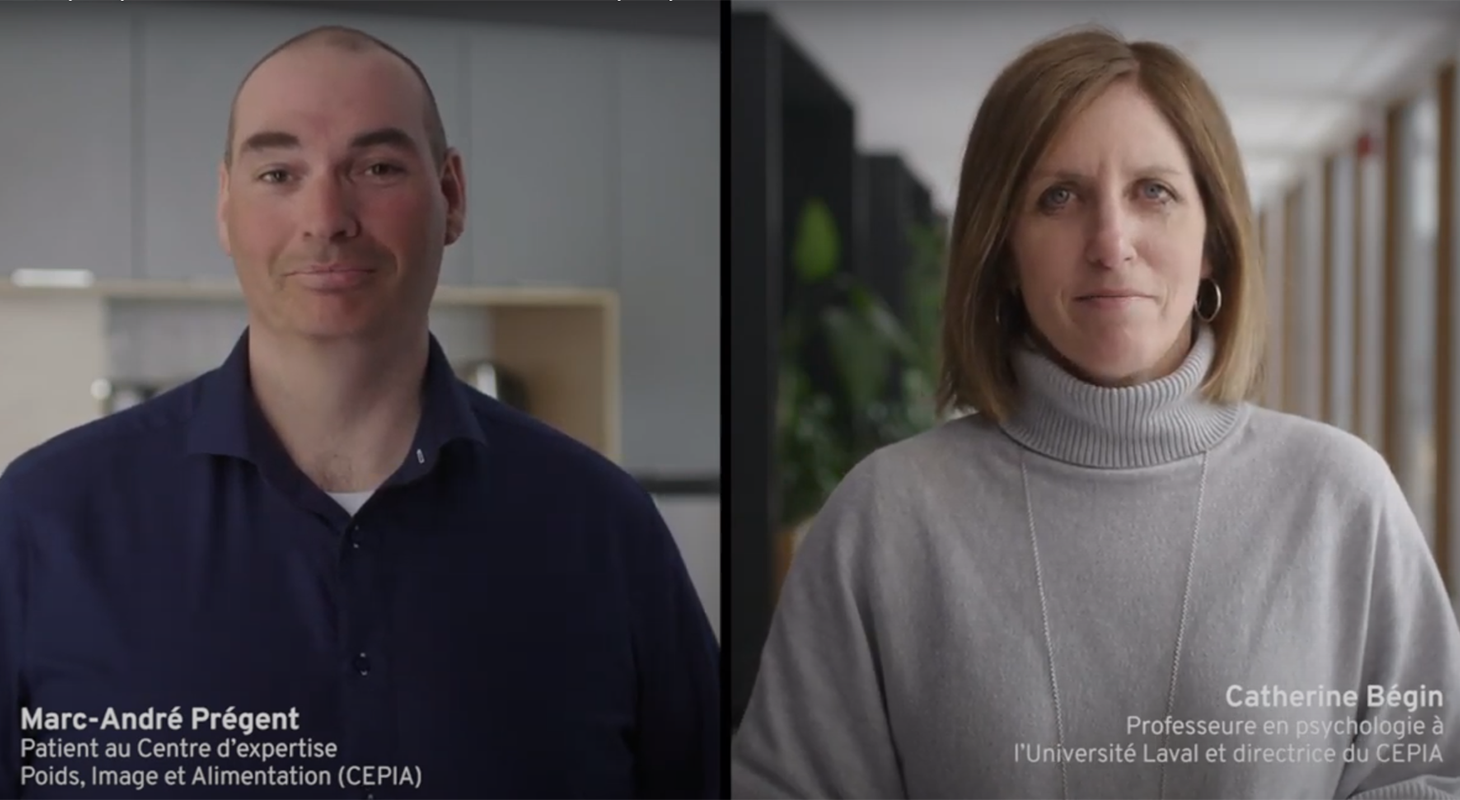 Catherine Bégin, directrice du CEPIA et professeure à l’École de psychologie de l’Université Laval travaille avec Marc-André Prégent, patient du CEPIA