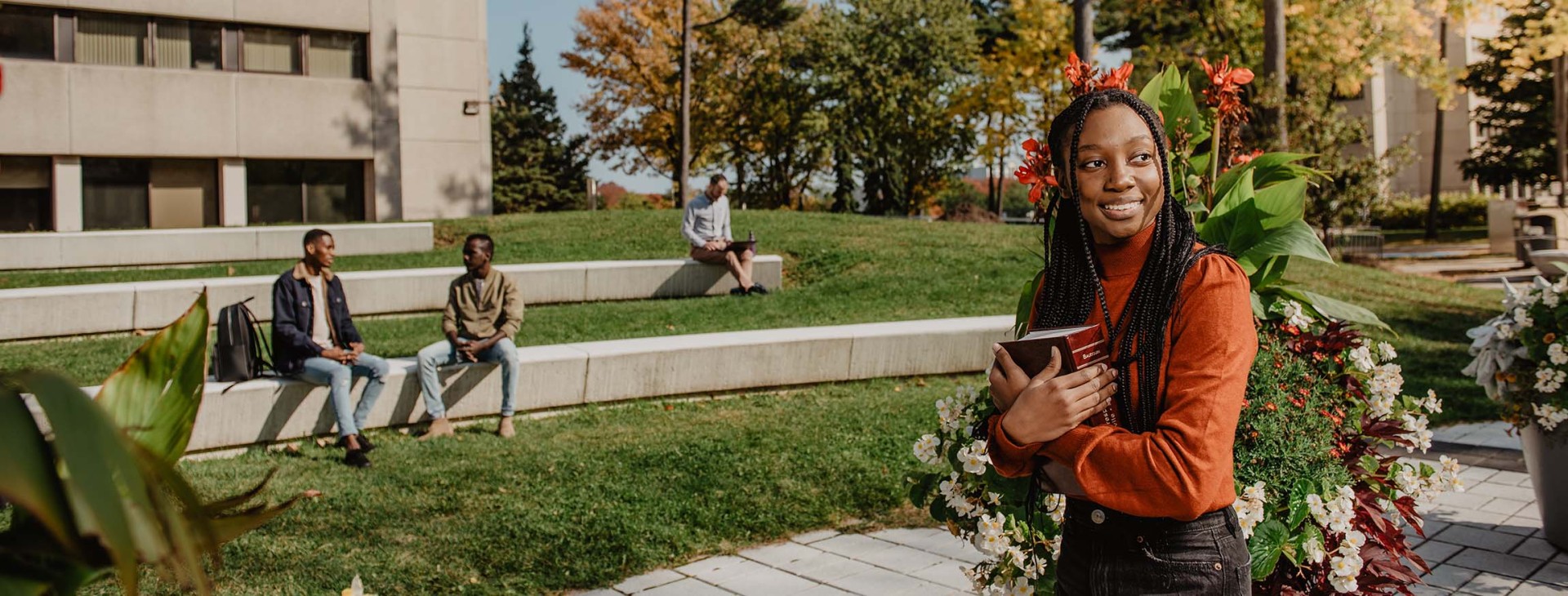 Student holding a book