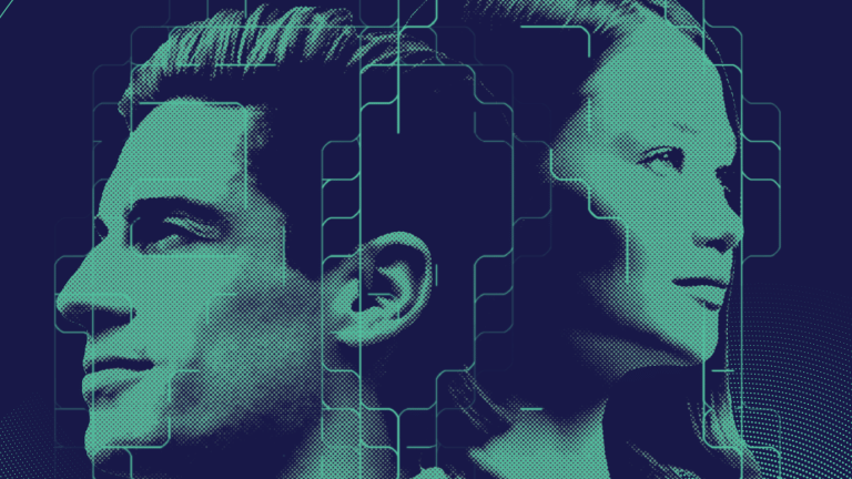 Un homme et une femme de profil
